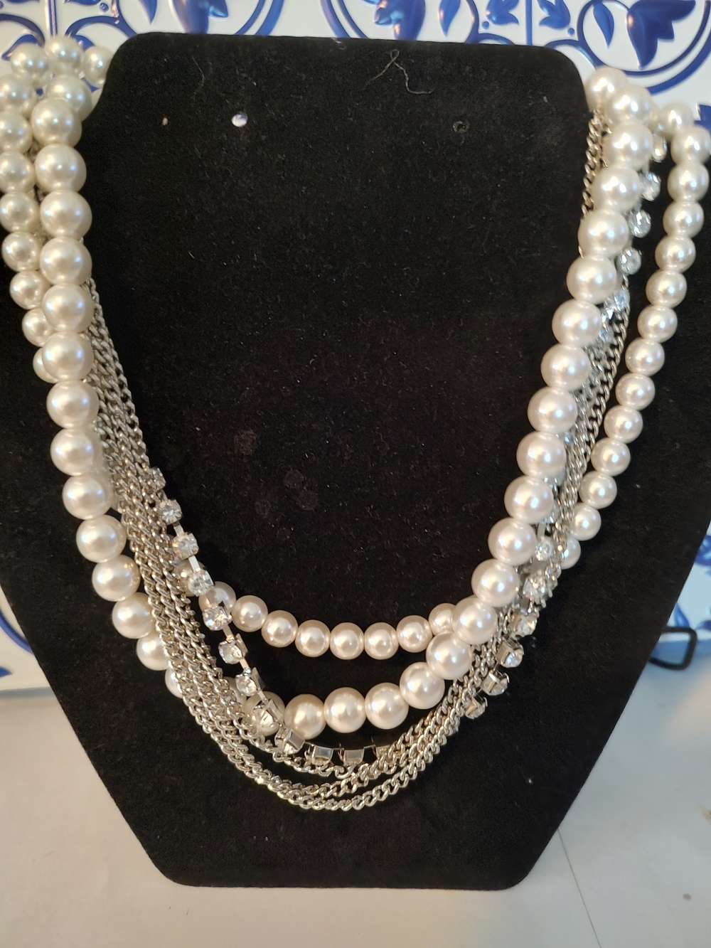 Liz Claiborne White Pearl Multistrand Necklace
